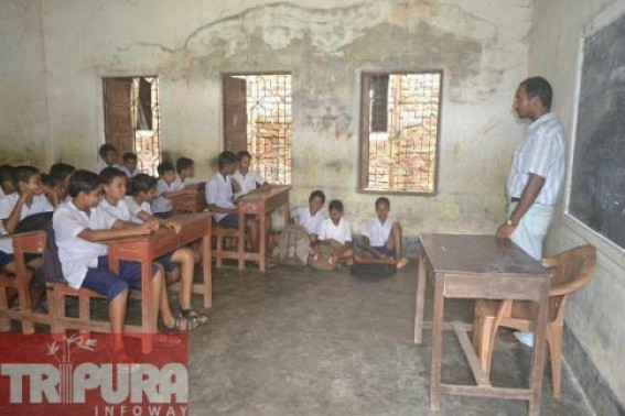 Deplorable condition of school infrastructure : CM boasts of  'development'